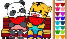 吃瓜老虎简笔画,趣味简笔画中的动物风采